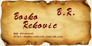 Boško Reković vizit kartica